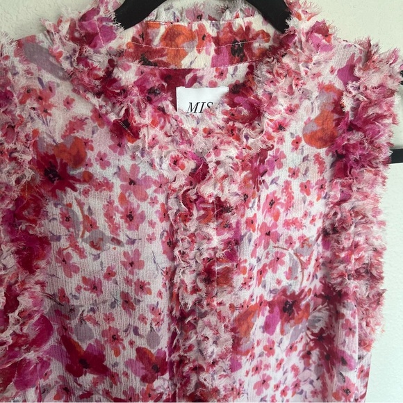 Misa Giselle Ruffled Maxi Dress Pink Floral Bohemian Boho Casual Women’s Small - Picture 6 of 14